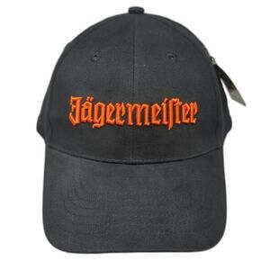 Jägermeister Baseball Cap Black One Size Orange Embroidered Logo Slideback Hat